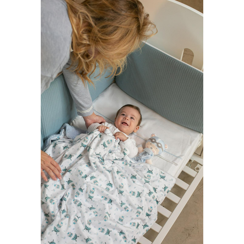 menino berço 2 Conjunto Manta e Doudou tema «Paraquedista» - Image 1