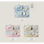 Conjunto Manta e Peluche Urso textura Crochet
