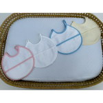 Babete redondo com bolso para bordar